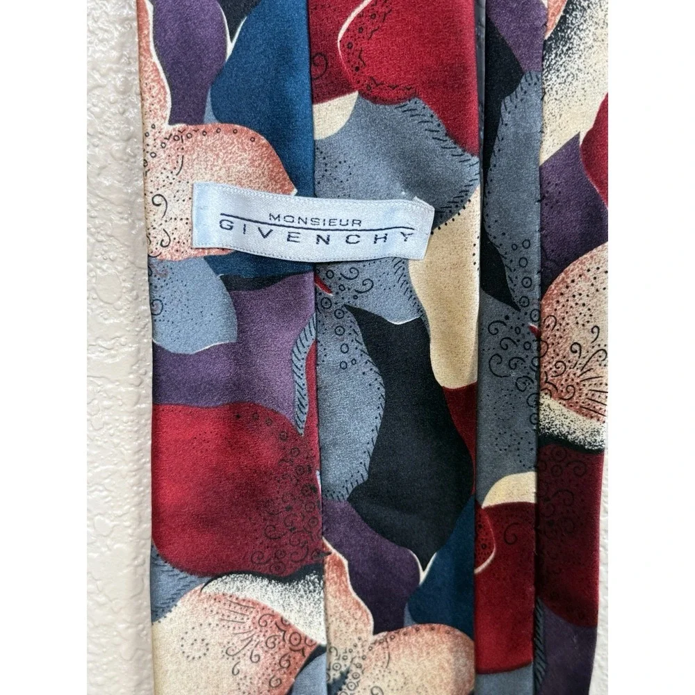 GIVENCHY Monsieur Men's Silk Tie Neck Tie Floral‎ Multi-Color Classic